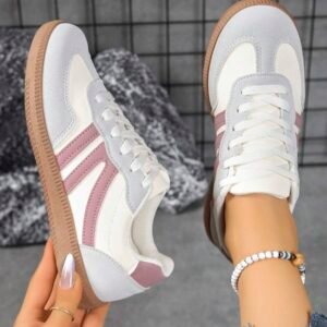 Hidkat Women's Casual Flat Non-Slip Splice Color Breathable Outdoor Sport Shoes, Spring/Summer/Autumn