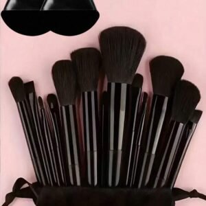 15pcs Makeup Brush Set, Including 2pcs Black Triangle Makeup Sponges, Soft And Skin-Friendly, Plus 13pcs Makeup Brushes For Blush, Liquid Lipstick, Eyebrow Pencil, Lip Gloss, Concealer, Eyeshadow, Highlighter, Contour, Foundation, Primer, Brand Cosmetics, Loose Powder, Contouring, Brightening, Setting Spray, Eyeshadow, Blush, Korean Makeup, Girl Gift, Women Gift, Gift Set