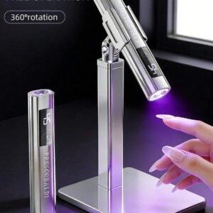 Electroplated Silver Nail Manicure Handheld Display Screen Light, Rechargeable Quick-Drying Mini Nail Lamp For Gel Polish Curing, Portable LED Nail Lamp For Home Use