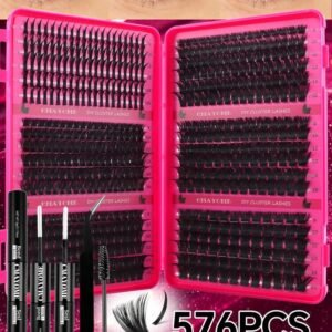 720/684/648/200pcs Multi-Style D-Curl Eyelash Cluster Set, 8-16mm Large Capacity Individual Lashes. Easy For DIY Daily Makeup Use At Home. Suitable For Date, Travel, Photography, Wedding, Holiday And Cosplay Makeup Gorgeous False Eyelashes