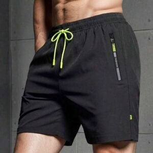 Men's Lightweight Solid Color Running Shorts, Thin Breathable Knee Length Workout Shorts For Jogging, Outdoor Activities, Daily Exercise And Summer Vacation
