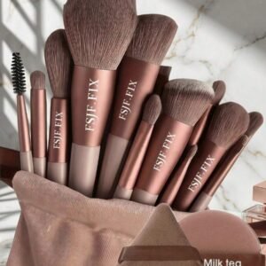 FSJF FIX 16pcs Makeup Brush Set, Including 14pcs Makeup Brushes + 2 Brown Makeup Sponges, Eyeshadow Brush, Foundation Brush, BB Cream Brush And Concealer Brush. This Is A Soft And Multi-Functional Makeup Tool Set Designed For Women, With Soft Bristles And Portable. Ideal For Travel, Vacation, Beach Use, And Also A Great Gift For Women And Girls. Suitable For Summer, Back To School Season Or As A Carpet. Other Related Products Include Brush Sets, Makeup Brush Sets, Complete Makeup Brush Sets And Makeup Gift Sets.