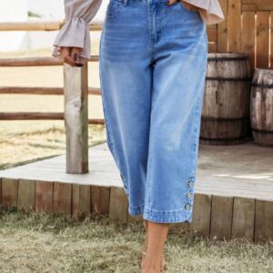 SHEIN Holidaya Plus Size Casual Loose Fit Jeans With Belt Loops And Pockets