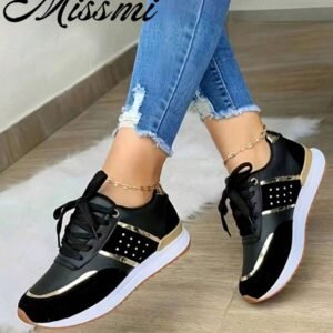 Fall/Winter European And American Plus Size Women's Thick-Soled Sports Casual Shoes With Laces, In Stock For Summer,Sneakers For Women