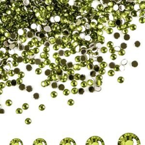 2000/800/400pcs/Pack Resin Rhinestones, 2mm-6mm Olive Green Flat Back Nail Art Rhinestones, Suitable For DIY Crafts, Nail Art, DIY Nail Decoration, Nail Accessories, Phone Cases, Shoes, Clothes, Craft Decoration, Nail Gems, Nail Supplies, Nail Jewelry