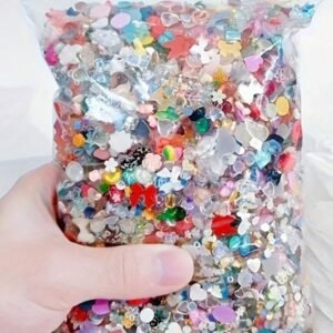 1bag Of 80gram( About 700-800pcs)T Nail Art Manicures DIY Accessory ,HEART BOW Pearl Flowe Rmix Shape Nail Decoration