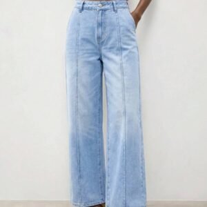Maija Women's Casual Washed Straight Leg Jeans, Casual, Commuter, Summer, Party, Date, Versatile, Holiday, Festival, Vacation, Elegant, Blue Jeans, Cool.