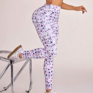 SHEIN Sovereign Charm Women's All-Over Print High-Waist Casual Versatile Daily Travel Sports Tight Leggings