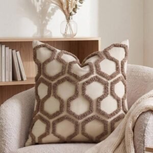 Cirelle 1pc/2pcs Modern Boho Tufted Throw Pillow Cover, Geometric Honeycomb Decorative Pillowcase, Textured Accent Cushion Case For Couch Sofa Bedroom Living Room (No Insert)