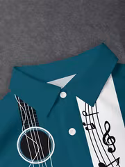 Music-Themed Kids' Short-Sleeve Shirt Set - Stylish and Comfortable for Summer Outings, Perfect for Music Events or as a Gift, Perfect for Outdoor - Image 5