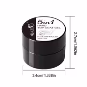 QAZIXU 5g Multifunction Hard Top Coat Gel:5-In-1 Hard No-Wash Sealing Layer 3D Nail Art Design Stone.Very Easy to Operate Suit for Nail Art Beginner DIY At Home - Image 4