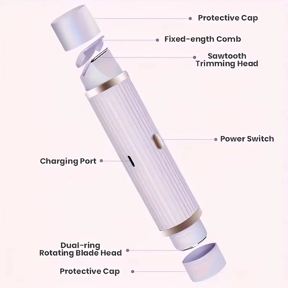 2-In-1 Women's Electric Shaver, Dual Head Design, Bikini Trimmer, Suitable For Bikini Line, Underarms, Legs, Arms, Body, Face And Other Areas, USB Rechargeable, Gentle On Skin - Image 10