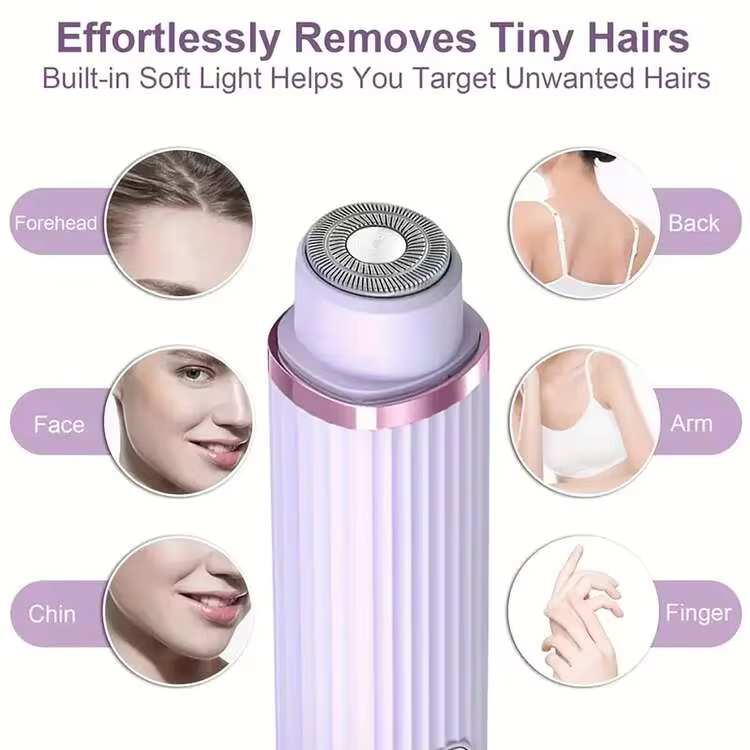 2-In-1 Women's Electric Shaver, Dual Head Design, Bikini Trimmer, Suitable For Bikini Line, Underarms, Legs, Arms, Body, Face And Other Areas, USB Rechargeable, Gentle On Skin - Image 5