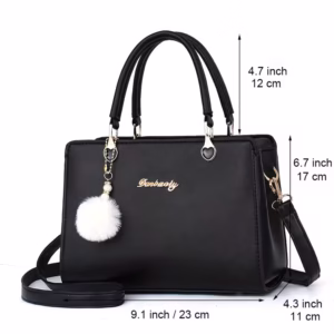 2025 New Design Shoulder & Handheld Bag With Furry Ball Pendant, Casual Style, Business Casual Bag For Women, Perfect For Office,