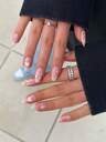 24pcs Of French Holographic Acrylic Nail Art Pieces, Medium Almond Shape, Press-On Gel Nail Stickers, Y2K White/Pink 3D False Nails. Perfect For Daily Wear At Nail Salons, Holiday Parties, And As Gifts. - Image 9