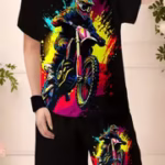 Boys Suit Fashion 3D Printed Casual Pullover Short Sleeve Shorts T Sweatshirt, BoysOutdoor T-Shirt shorts Set, Perfect for Outdoor