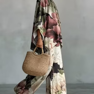 Random Print Pants Set