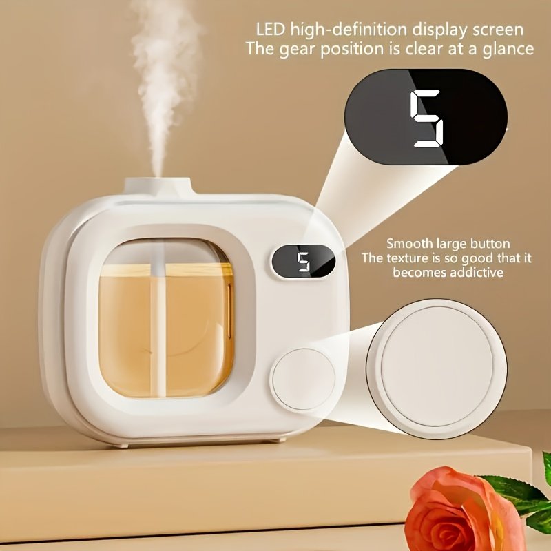 One-Button Switch, Five-Speed Adjustable Smart Aromatherapy Diffuser - Suitable for Essential Oils/Perfumes, 500 Mah Rechargeable Battery, USB Charging, Indoor Air Freshener, Long-Lasting Home Fragrance - Image 4