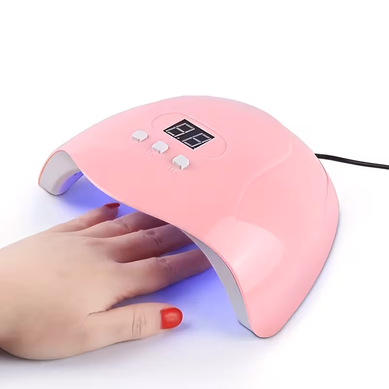 Nail Art Tool Kit with LED Nail Lamp, Glue Dryer - Premium Stainless Steel Set for Nail Artists | Modern Nail Tools