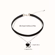 1pc Dark Vintage Velvet Heart Necklace - Image 5