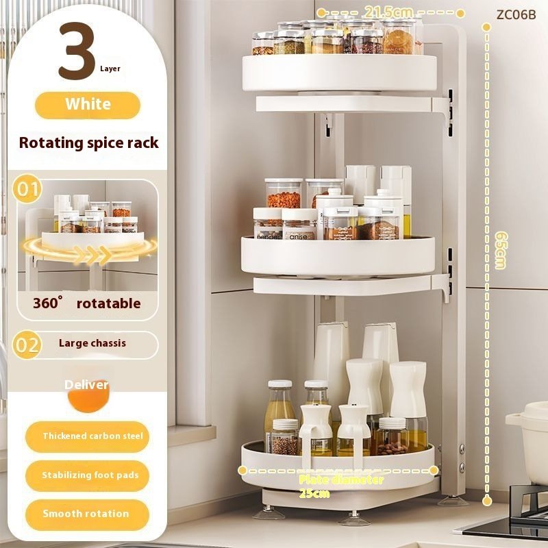 Kitchen Countertop Multi-function Rotating Seasoning Product Storage Rack - Image 6