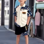 2pcs Set: Boys' Button-Up Shirt and Shorts Set, Casual and Stylish, Soft and Comfortable. Youngsters's Collared Shirt with Shorts, Suitable for Summer Outdoor Sports, School, and Other Outfits, Perfect for Outdoor, for Teenager