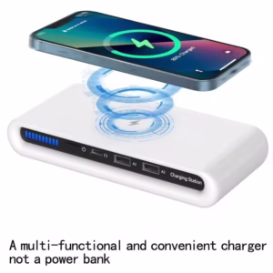 4-In-1 Portable Multi-Function Dual USB, Type-C, 15W Wireless Charger For Smartphones, Bluetooth Earphones, Smartwatches, Tablets (Not A Power Bank) Nan