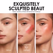 3pcs Face Makeup Set (Blush Stick, Highlighter Stick, And Makeup Brush) Cream Texture, Matte Waterproof Sweatproof Transfer-Proof, All-Day Long Lasting, Natural Pearl Glow, Easy Blending for Stereo Facial Look, Gift Makeup Set Gift for Women - Image 3