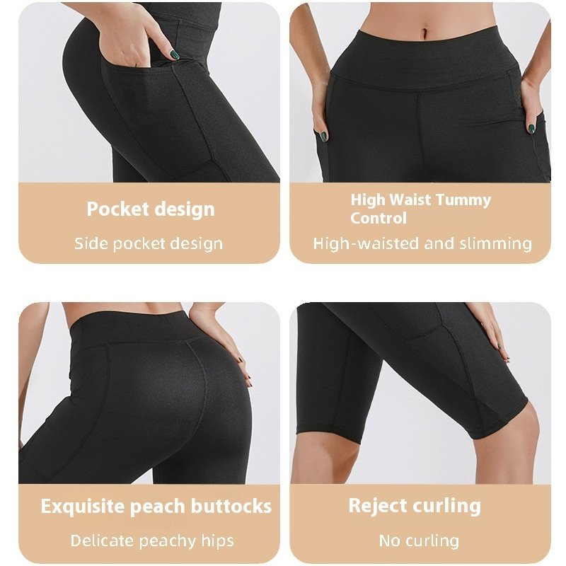 Yoga Pants Women's Sports Fitness Five-point Shark Pants - Image 6
