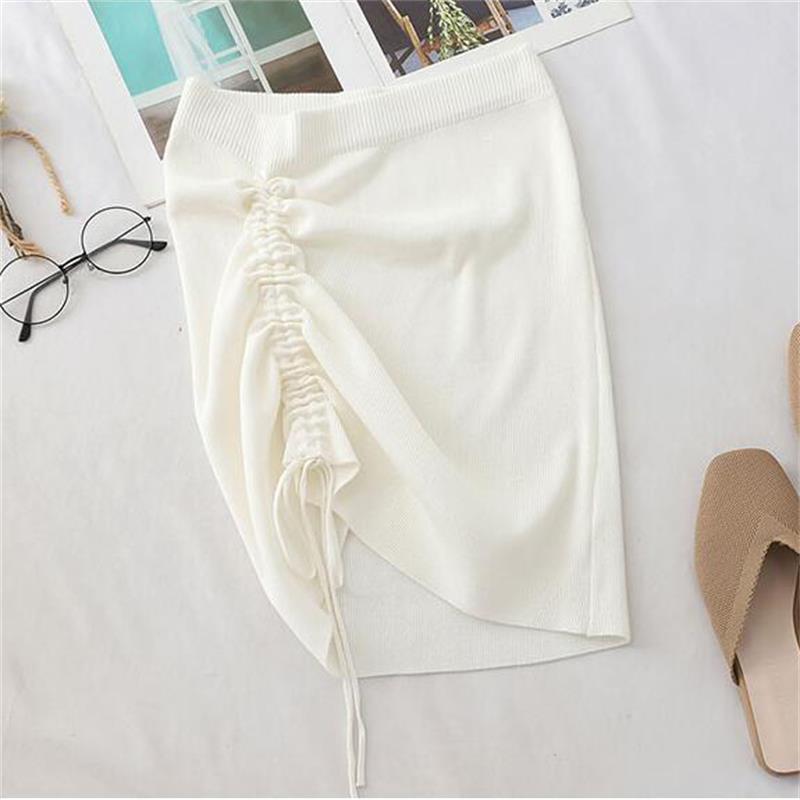Hot Girl Hip Skirt Design High Waist With Straps Stretch Knitted Women's Skirt - Image 4