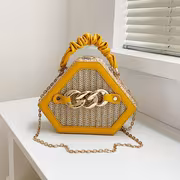 New Fashion Niche Versatile, Trendy And Trendy Chain Grass Woven Bag, Single Shoulder Bag, Diamond Bag, Crossbody Bag, Handbag Box - Image 11