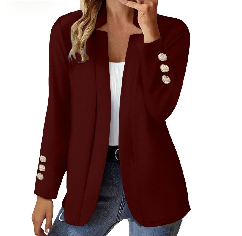 Womens Suit Long-sleeve Cufflink Cardigan Jacket - Image 6