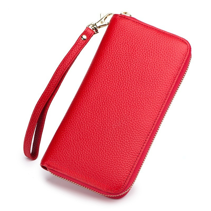 Tassel Top-grain Leather Zippered Womens Wallet - Image 2