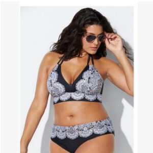 Printed split bikini