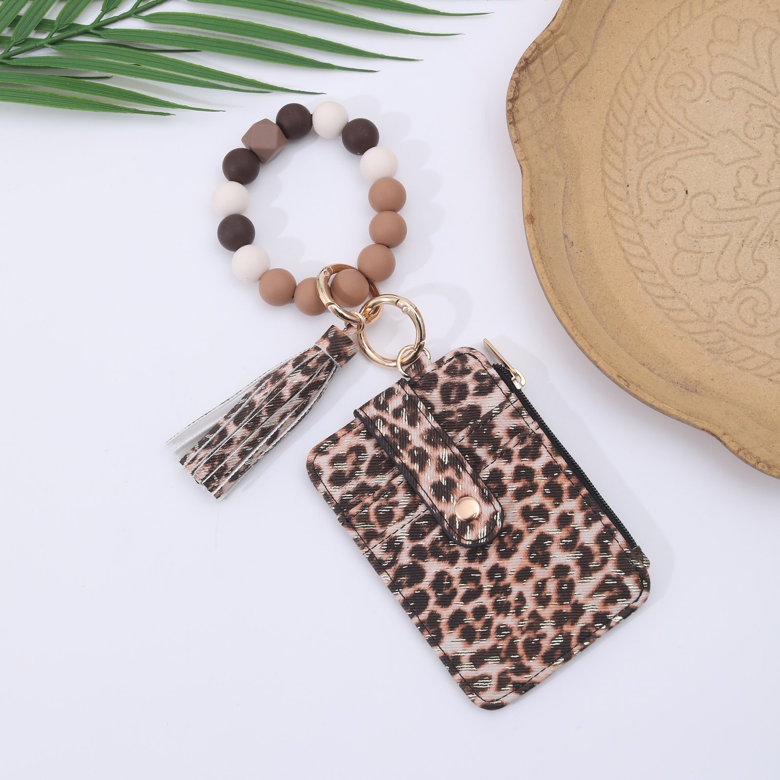 Silicone Bead Bracelet Weaving Pattern Card Holder Coin Purse - Image 3