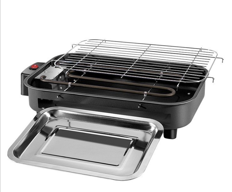 Factory directly for household barbecue square non-smoking electric oven carbon steel plate knob temperature control Korean electric baking tray customization - Image 4