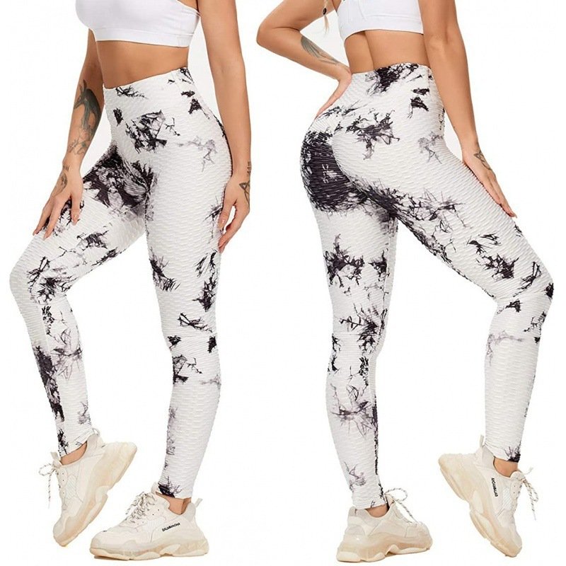 Tie-dye Jacquard Bubble Ladies Yoga Pants - Image 2