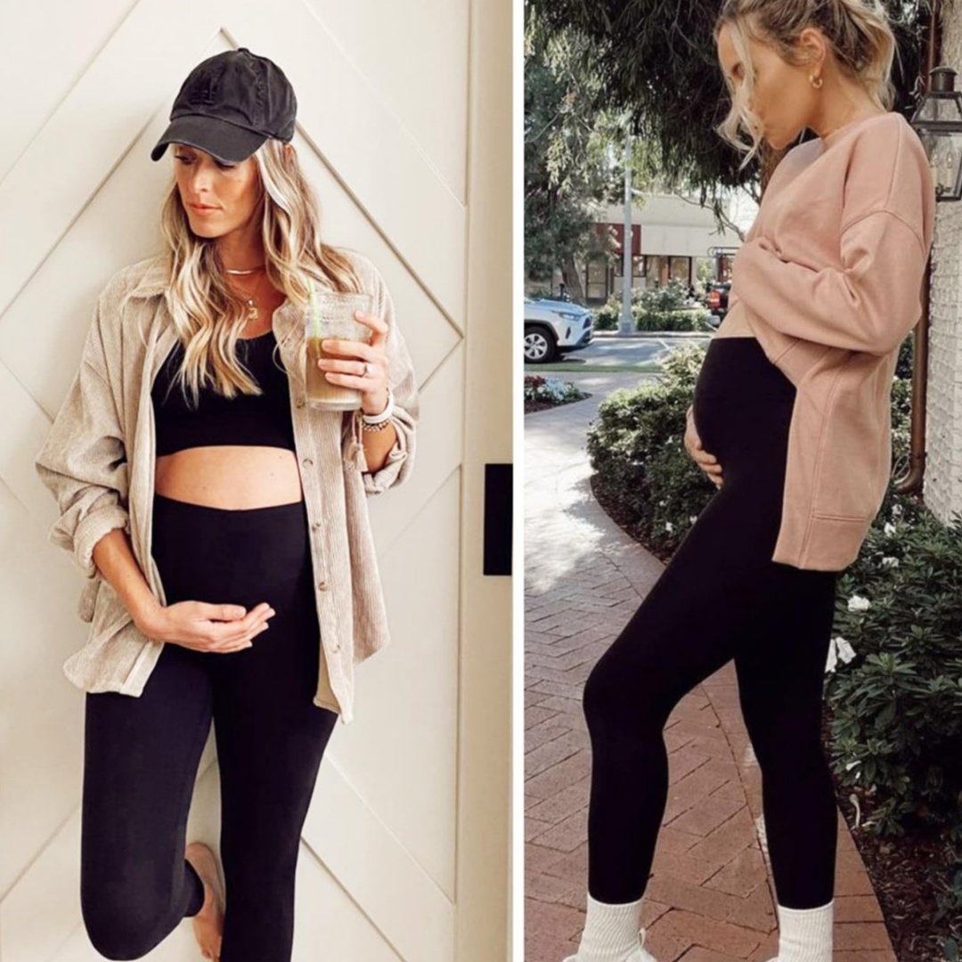 Fleece-lined Leggings Extra-thick Perfect For Autumn And Winter Wearsupports The Belly Without Feeling Tight