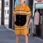 Teenager'S Summer Short-Sleeved Shirt Set, Versatile for Picnics And Travels. The Shirt Features a Matching Shorts Design, Ideal for Daily Campus Wear in Comfort During Summer Outings, for Outdoor, For Teenager