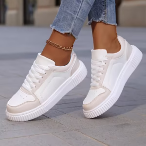 Classic Low-Top Sneakers, Unisex Casual White Shoes Comfortable All-Match Student Sports Shoes Trendy Board Shoes Lightweight Breathable Flat Casual Shoes Couple Style Fashion Street Style Sneakers Solid Color All-Match Casual Board Shoes Soft Sole