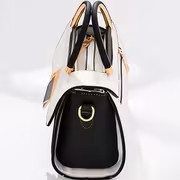 Wo White Synthetic Mini Handbag & Crossbody Handbag-Purse - Golden-Tone Hardware, Black-Tipped Strap, Zipper Closure, Multi-Compart T Handbag - Elegant Everyday for, Parties, (Pink/) - Synthetic Hand - Image 3