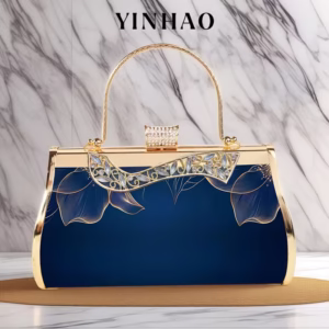 Ladies' Evening Clutch, a Decorative Wallet with a Blue Petal Pattern, Perfect for Weddings, Carnivals, And Music Festivals. Ideal for Summer Beach Vacations And Special Occasions Like Women'S Day And Mother'S Day. A Unique Gift That Pairs Beautiful