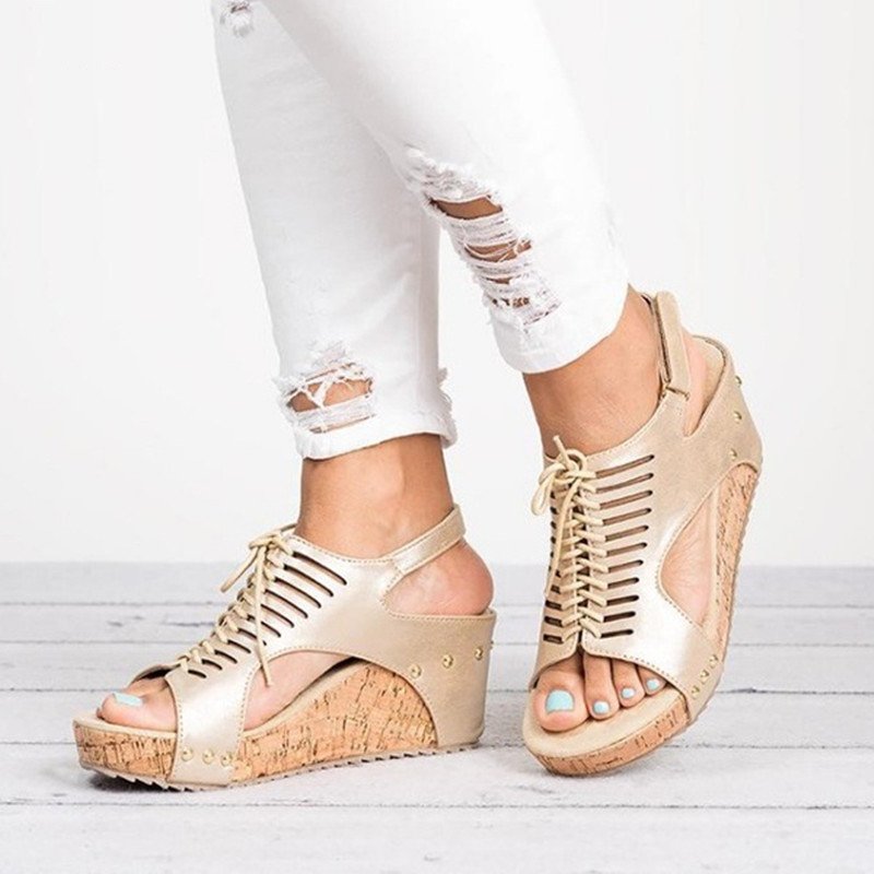 High heel women's sandals laser mesh - Image 3