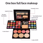 9-Color -in- Makeup Palette with Brush Applicator - 24 Eyeshadows, 4 Blush Shades, 3 Powder Foundations & 8 Lip Glosses Suitable for Daily to Dramatic Looks, Multi-Use for Eyebrow, Blending & Coverage - Image 2