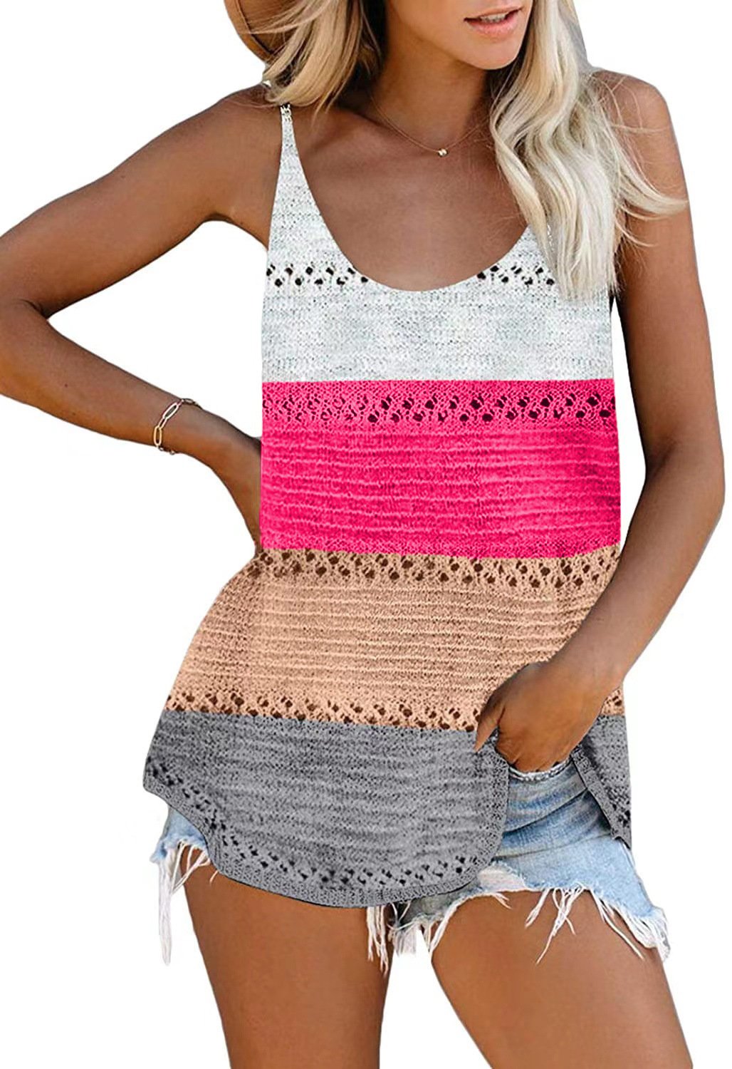 Loose Camisole Knit Beach Top Women Beachwear - Image 5