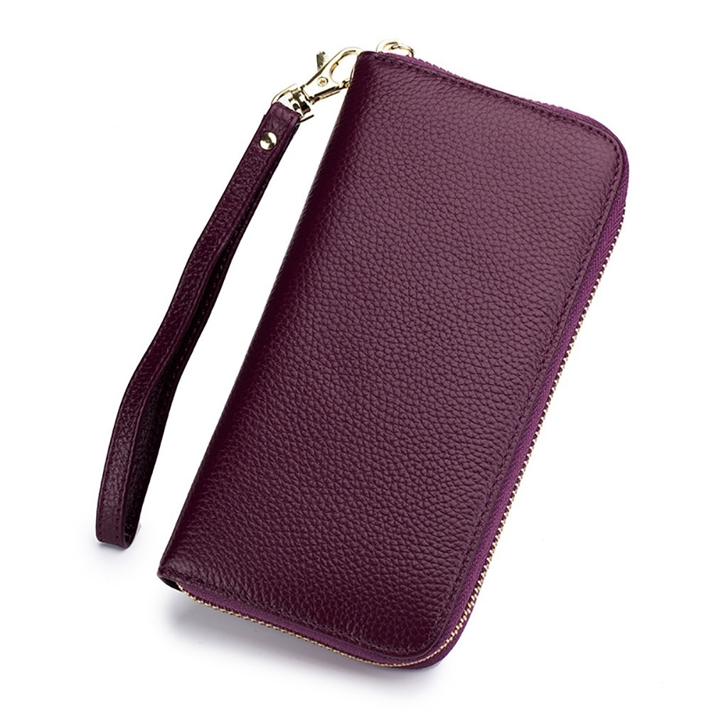 Tassel Top-grain Leather Zippered Womens Wallet - Image 3