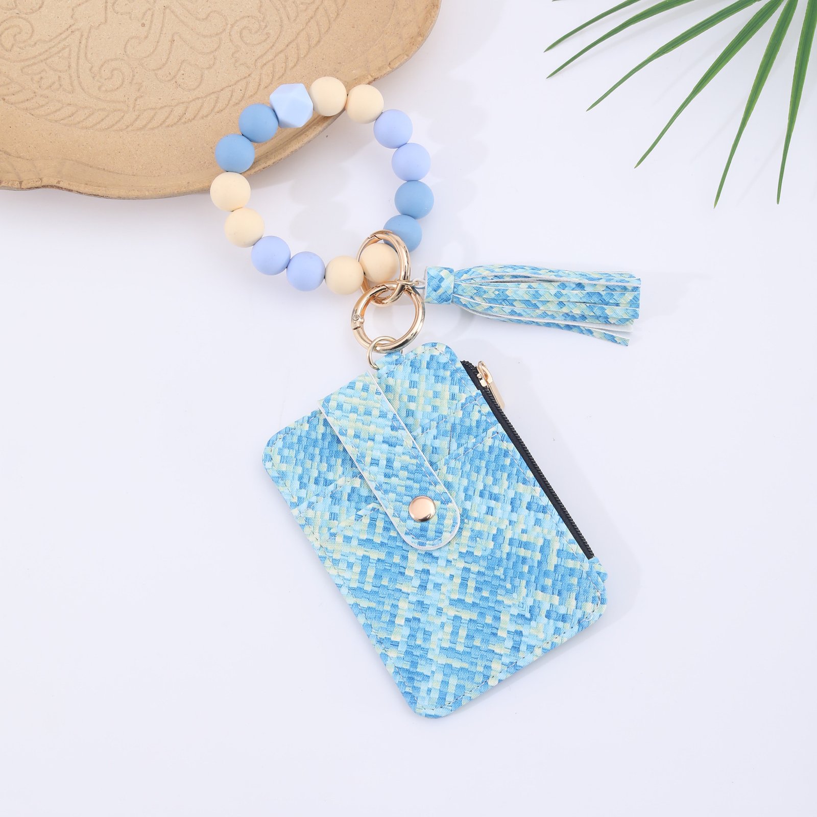 Silicone Bead Bracelet Weaving Pattern Card Holder Coin Purse - Image 4