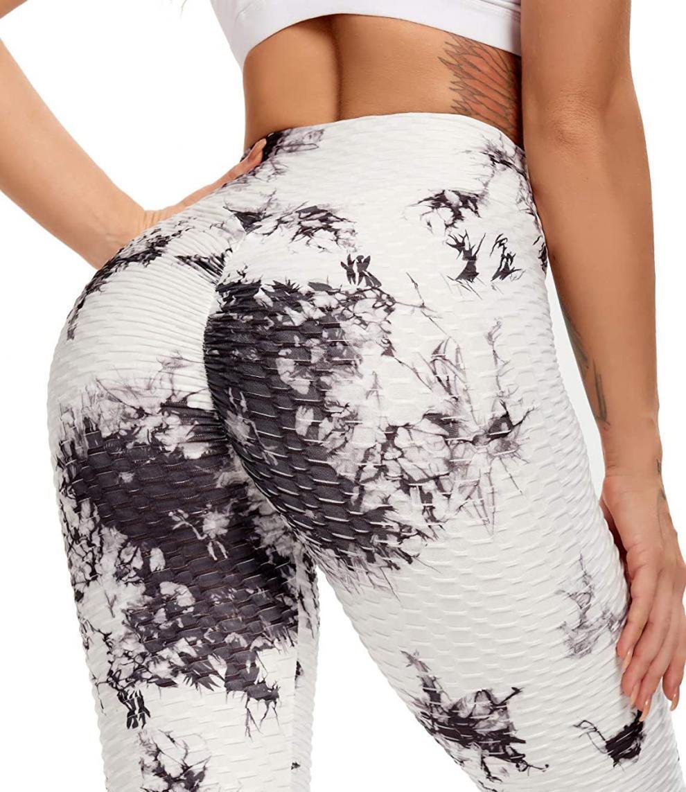 Tie-dye Jacquard Bubble Ladies Yoga Pants - Image 3