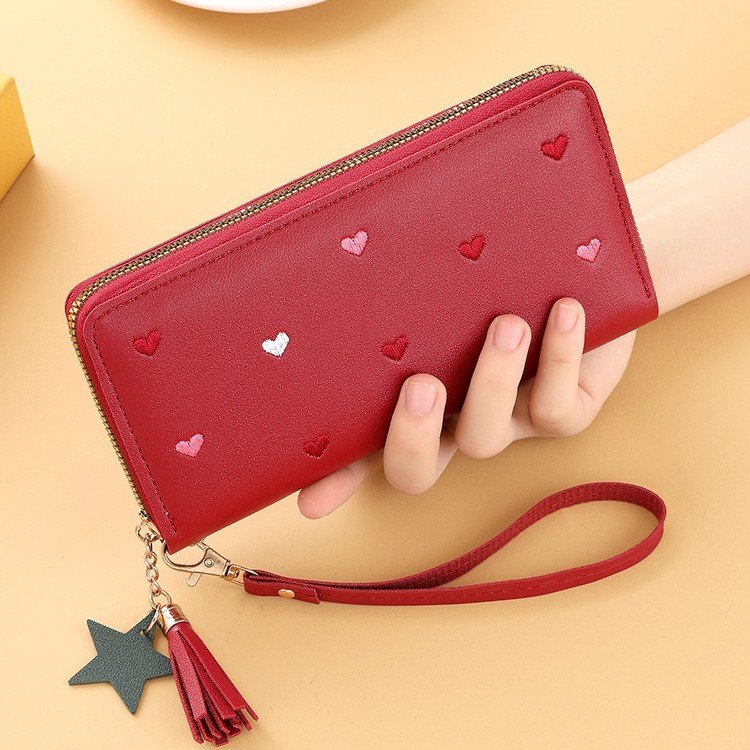 Cute Mini Embroidered Long Wallet For Women - Image 4