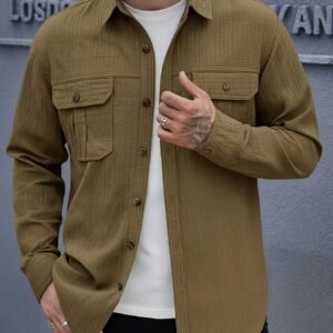 Trendy Men's Korean-style Casual Wear, Jacquard Fabric, Exuding Fashionable Charm